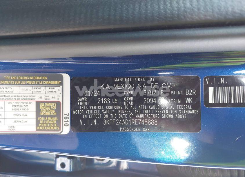 Photo 9 of 2024 Kia Forte LXS (VIN 3KPF24AD1RE745888)