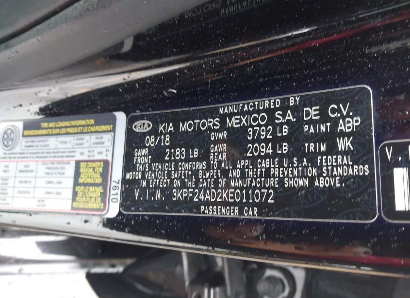 Photo 9 of 2019 Kia Forte LXS (VIN 3KPF24AD2KE011072)