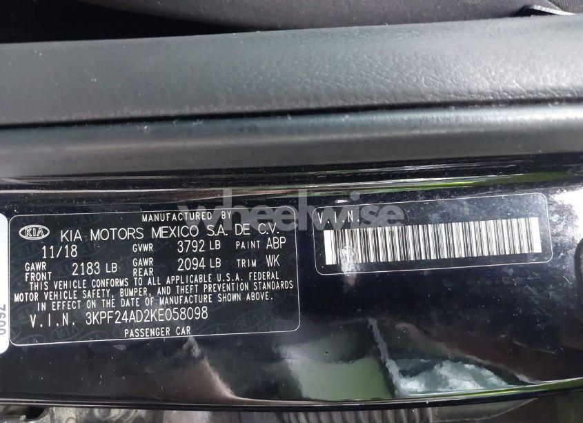 Photo 9 of 2019 Kia Forte FE (VIN 3KPF24AD2KE058098)