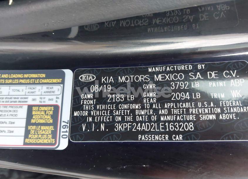 Photo 9 of 2020 Kia Forte LXS (VIN 3KPF24AD2LE163208)