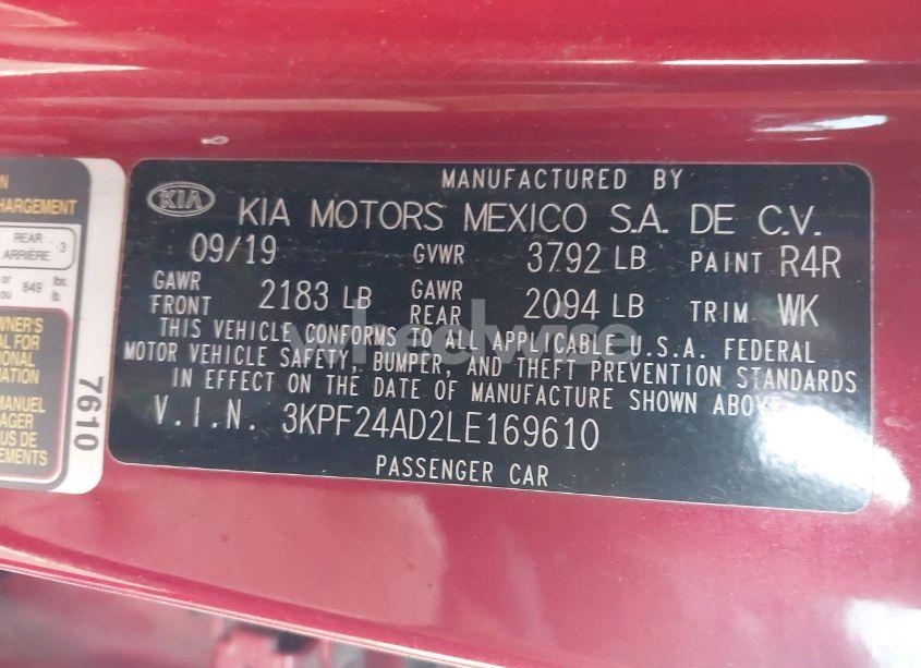 Photo 9 of 2020 Kia Forte LXS (VIN 3KPF24AD2LE169610)