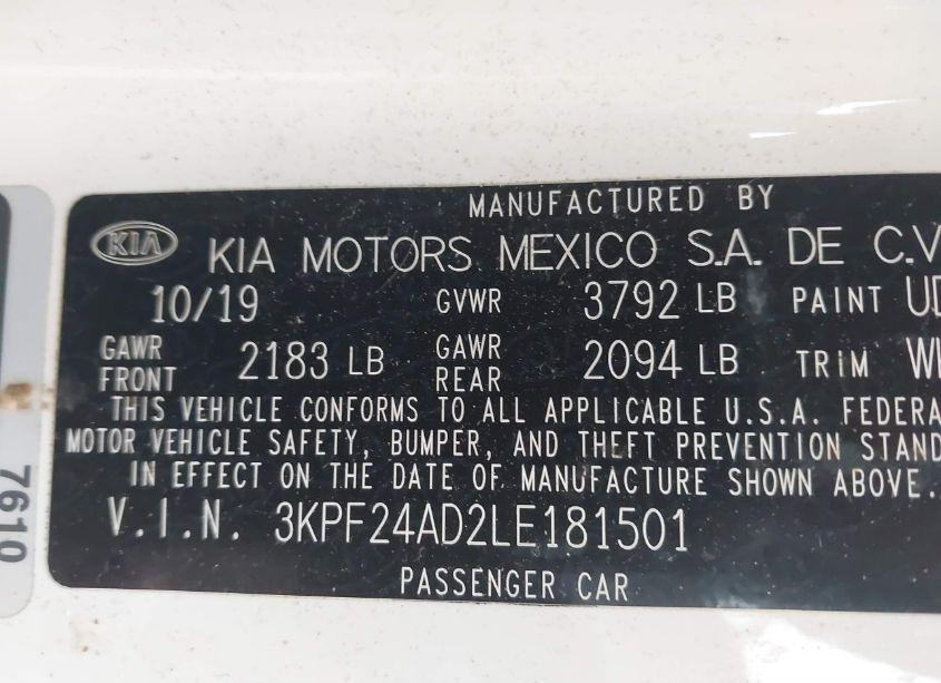 Photo 9 of 2020 Kia Forte LXS (VIN 3KPF24AD2LE181501)