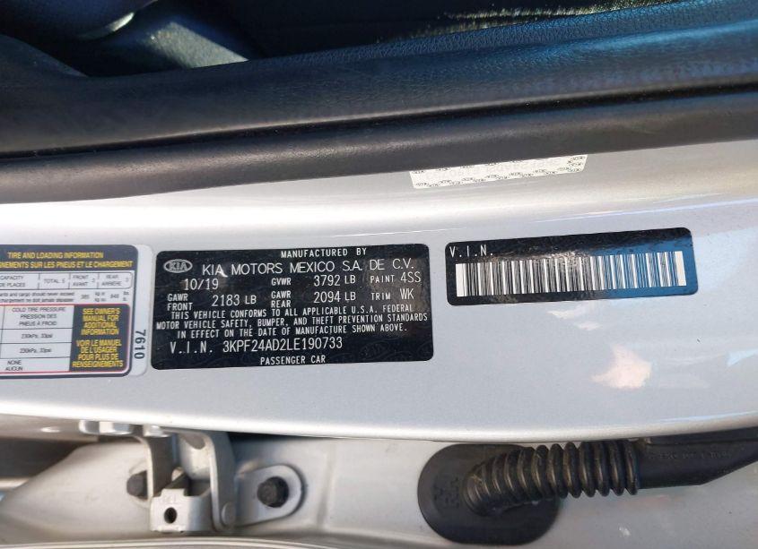 Photo 9 of 2020 Kia Forte LXS (VIN 3KPF24AD2LE190733)