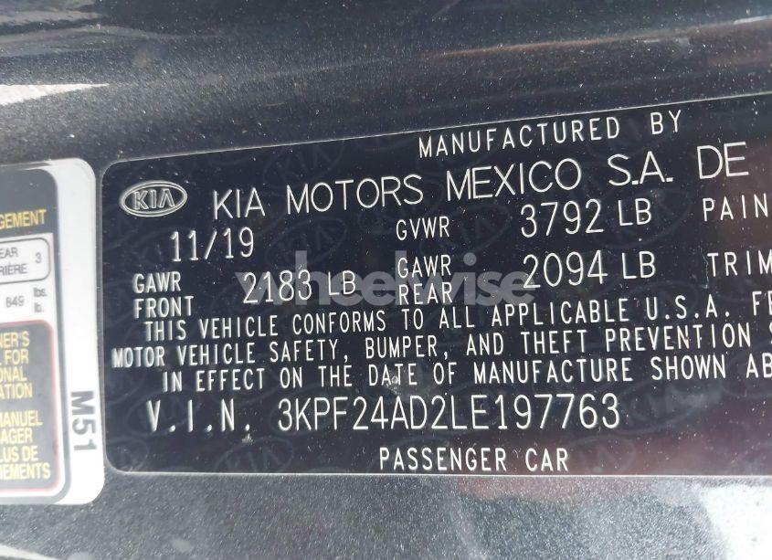 Photo 9 of 2020 Kia Forte LXS (VIN 3KPF24AD2LE197763)