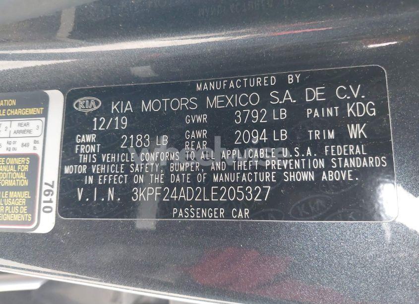 Photo 9 of 2020 Kia Forte LXS (VIN 3KPF24AD2LE205327)