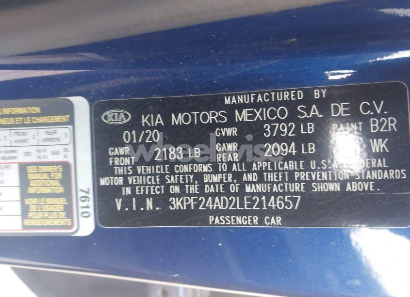 Photo 9 of 2020 Kia Forte LXS (VIN 3KPF24AD2LE214657)