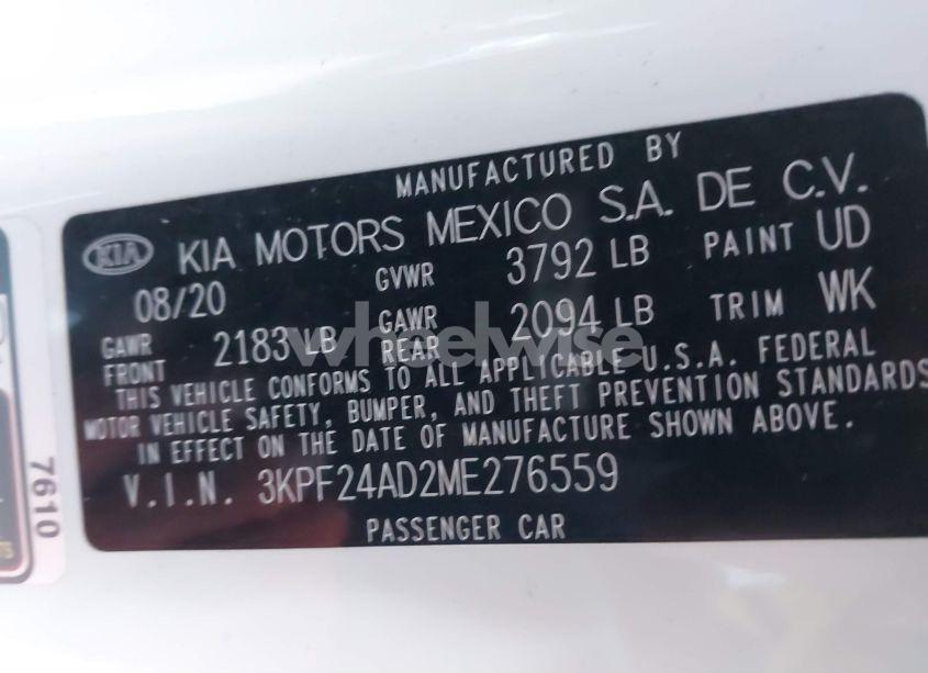 Photo 9 of 2021 Kia Forte LXS (VIN 3KPF24AD2ME276559)