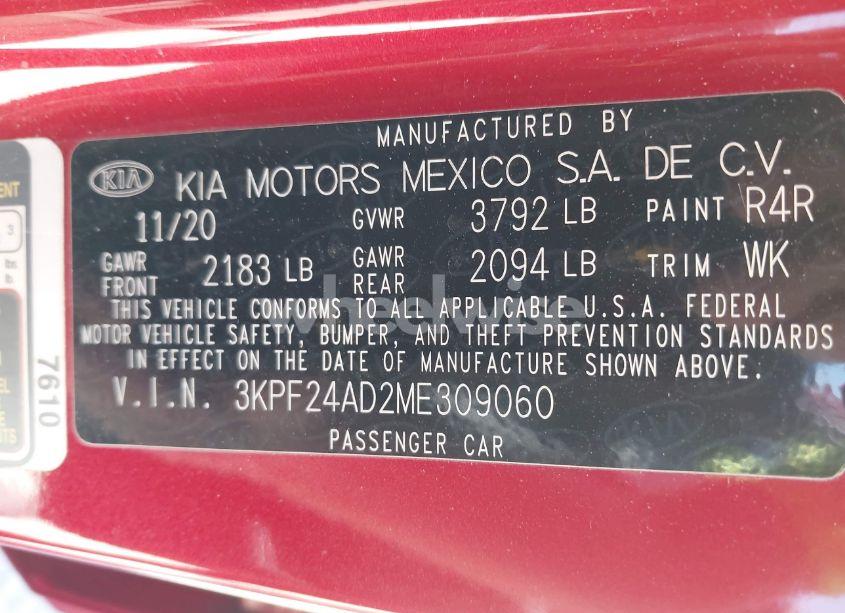 Photo 9 of 2021 Kia Forte LXS (VIN 3KPF24AD2ME309060)