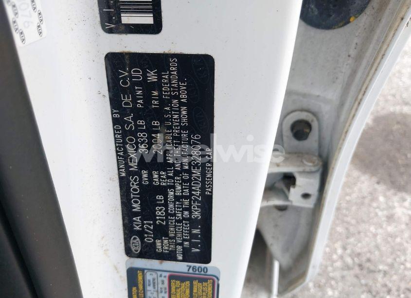 Photo 9 of 2021 Kia Forte FE (VIN 3KPF24AD2ME328076)