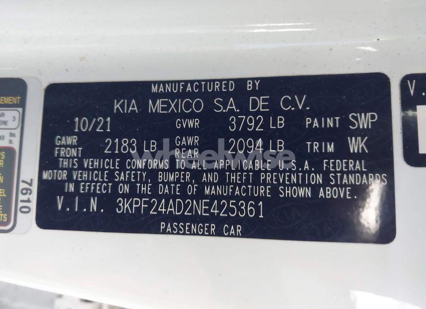 Photo 9 of 2022 Kia Forte LXS (VIN 3KPF24AD2NE425361)