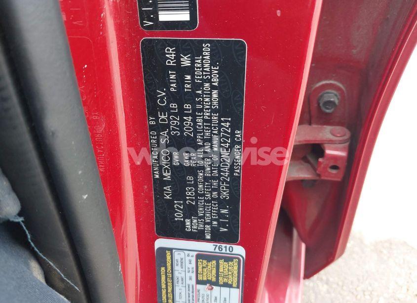 Photo 9 of 2022 Kia Forte LXS (VIN 3KPF24AD2NE427241)