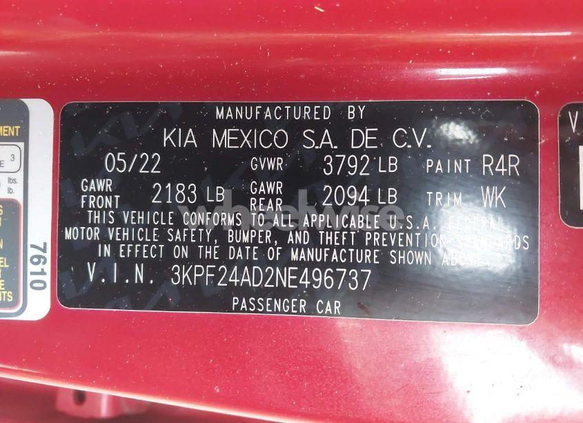 Photo 9 of 2022 Kia Forte LXS (VIN 3KPF24AD2NE496737)
