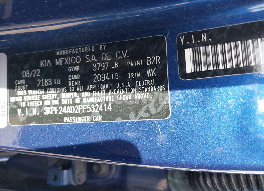 Photo 9 of 2023 Kia Forte LXS (VIN 3KPF24AD2PE532414)