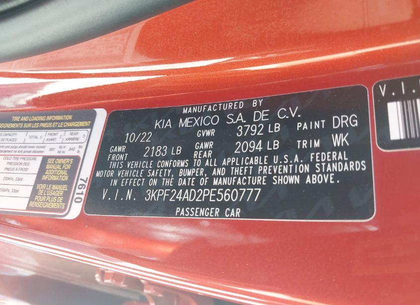 Photo 9 of 2023 Kia Forte LXS (VIN 3KPF24AD2PE560777)