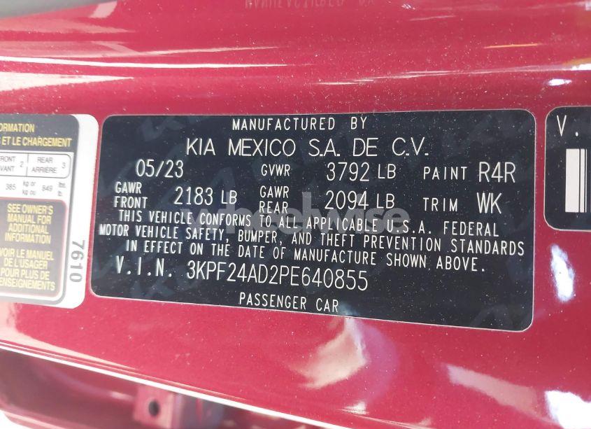 Photo 9 of 2023 Kia Forte LXS (VIN 3KPF24AD2PE640855)