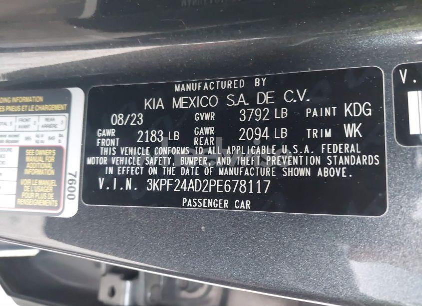 Photo 9 of 2023 Kia Forte LX (VIN 3KPF24AD2PE678117)