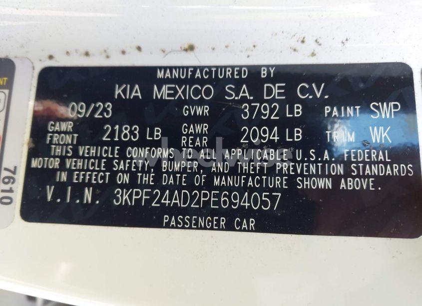 Photo 9 of 2023 Kia Forte LXS (VIN 3KPF24AD2PE694057)
