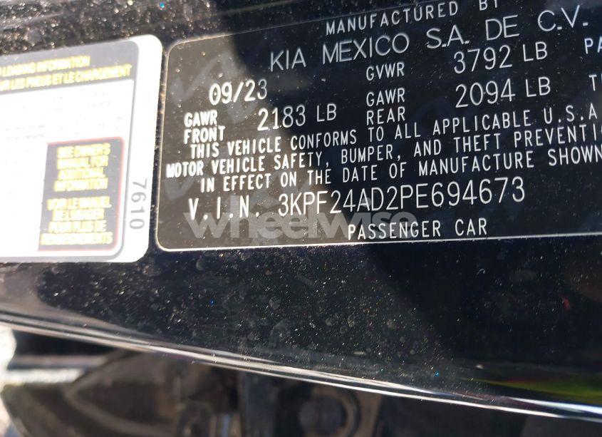 Photo 8 of 2023 Kia Forte LXS (VIN 3KPF24AD2PE694673)