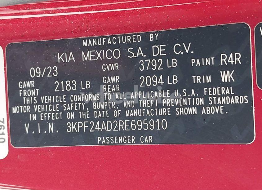 Photo 9 of 2024 Kia Forte LXS (VIN 3KPF24AD2RE695910)