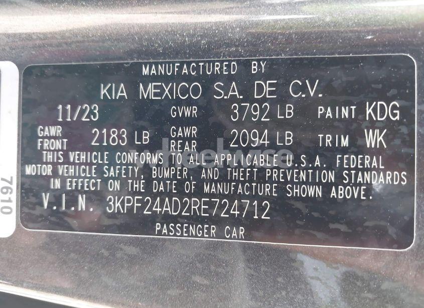 Photo 9 of 2024 Kia Forte LXS (VIN 3KPF24AD2RE724712)