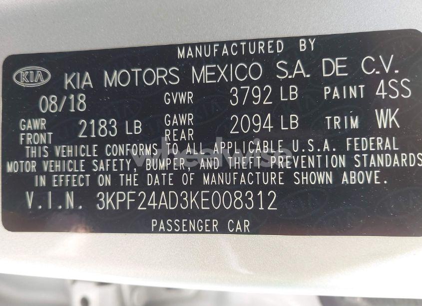 Photo 9 of 2019 Kia Forte LXS (VIN 3KPF24AD3KE008312)