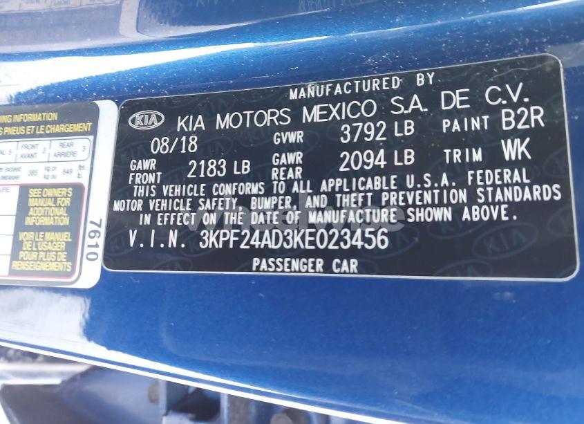 Photo 9 of 2019 Kia Forte LXS (VIN 3KPF24AD3KE023456)