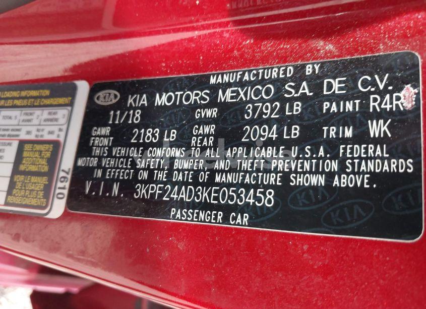 Photo 9 of 2019 Kia Forte LXS (VIN 3KPF24AD3KE053458)