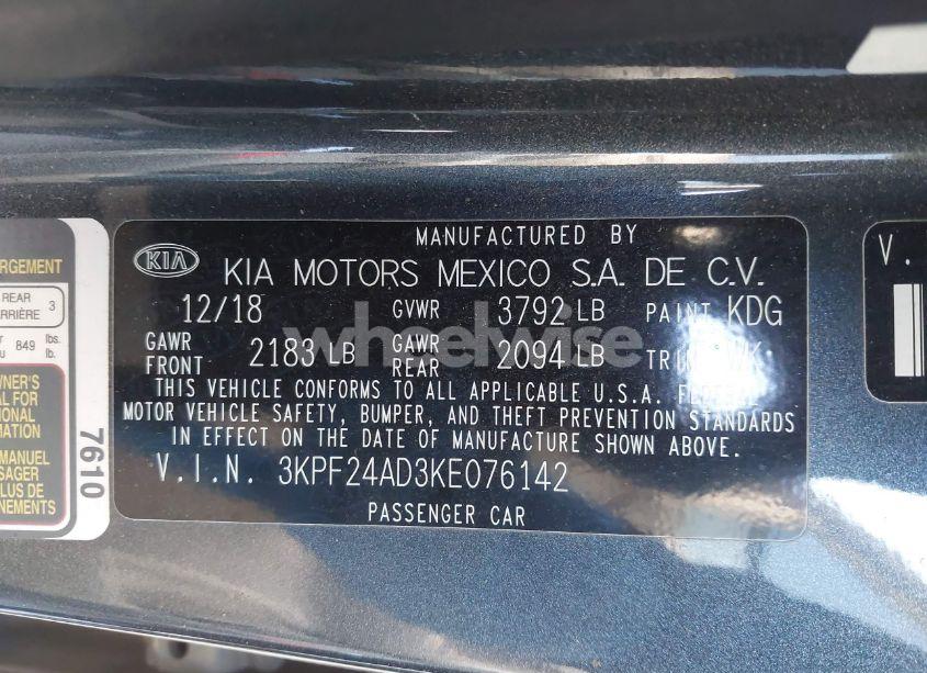Photo 9 of 2019 Kia Forte LXS (VIN 3KPF24AD3KE076142)