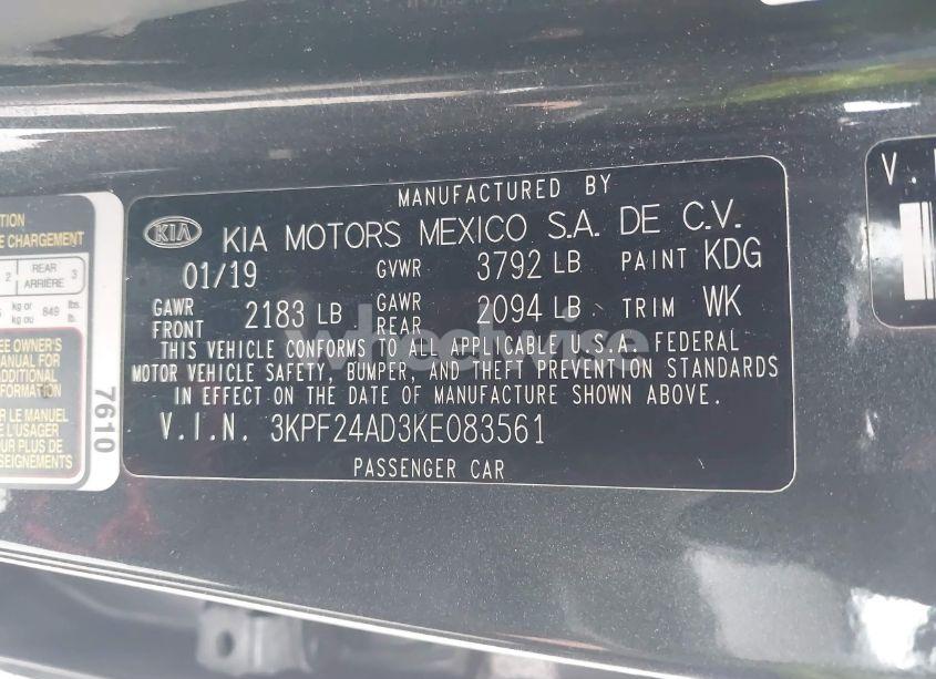 Photo 9 of 2019 Kia Forte LXS (VIN 3KPF24AD3KE083561)