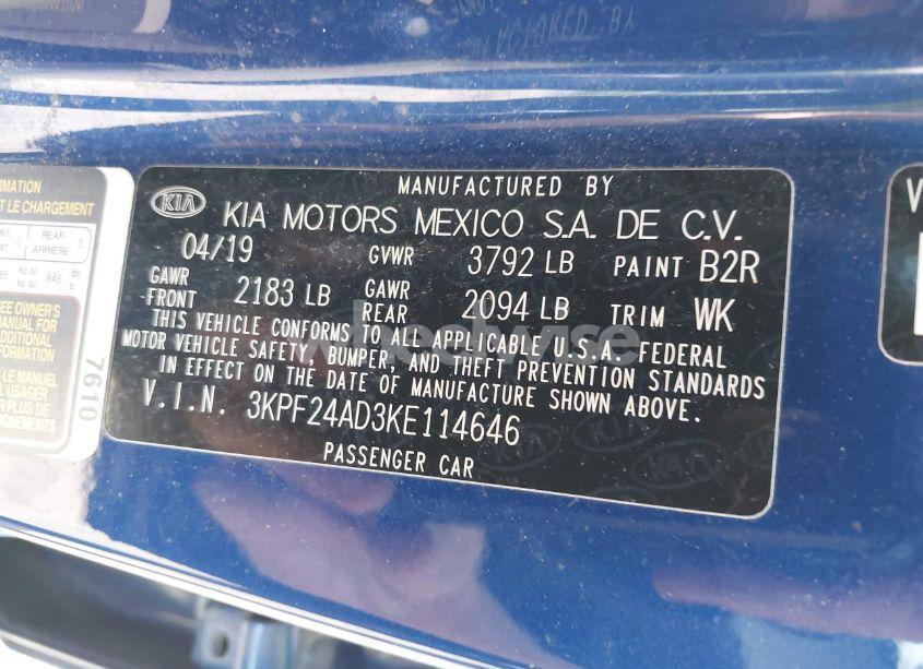 Photo 9 of 2019 Kia Forte LXS (VIN 3KPF24AD3KE114646)