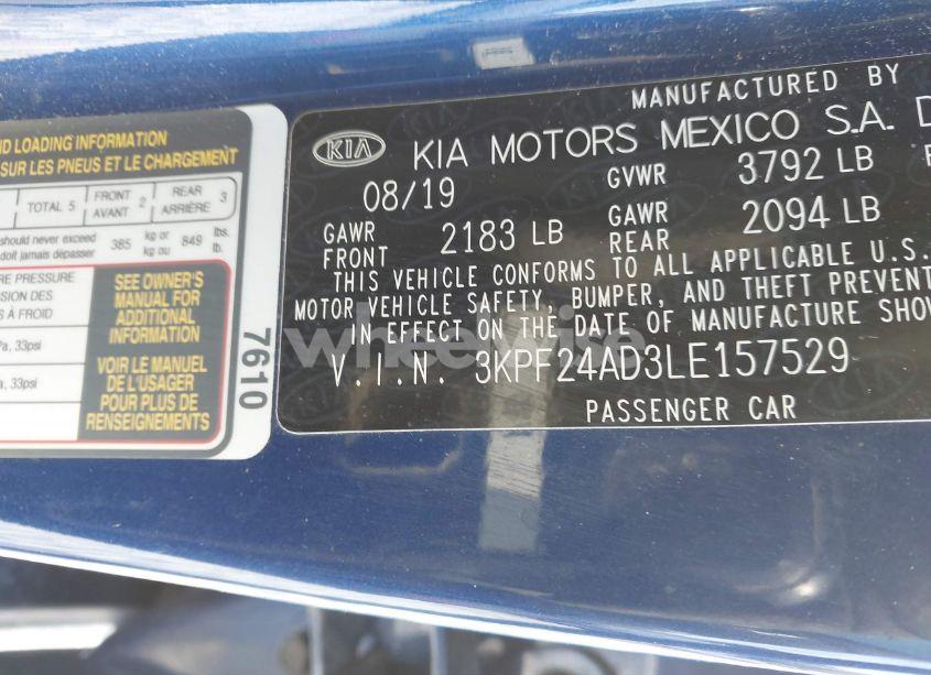 Photo 9 of 2020 Kia Forte LXS (VIN 3KPF24AD3LE157529)