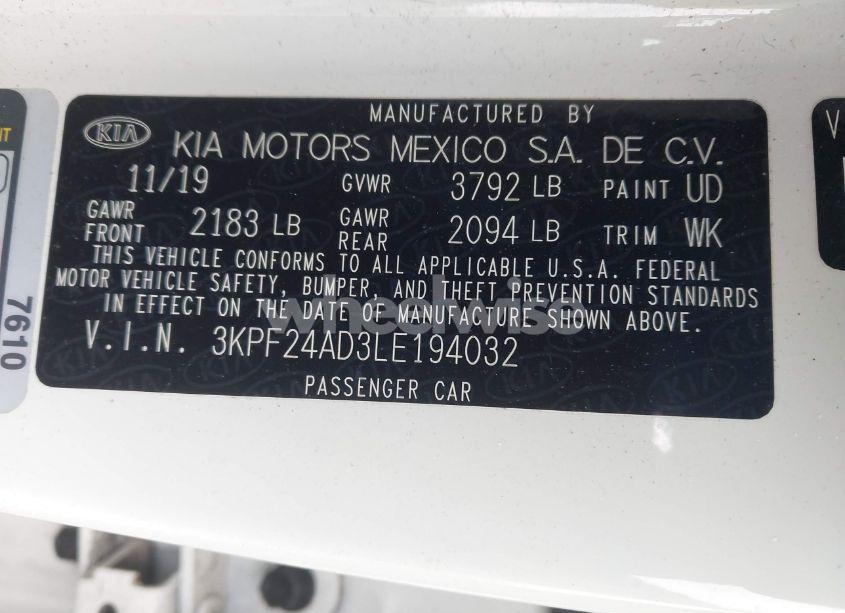 Photo 9 of 2020 Kia Forte LXS (VIN 3KPF24AD3LE194032)