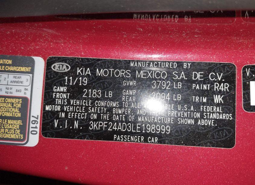 Photo 9 of 2020 Kia Forte LXS (VIN 3KPF24AD3LE198999)