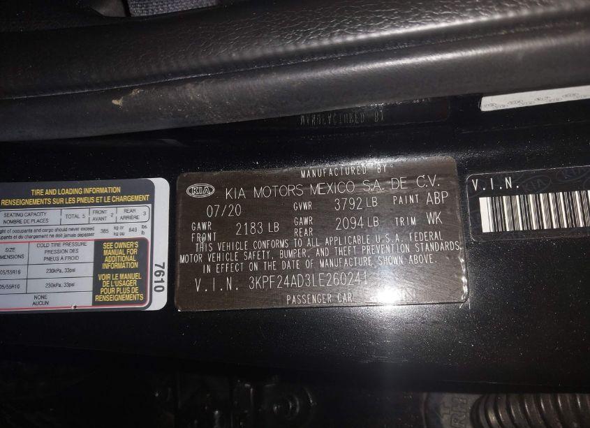 Photo 9 of 2020 Kia Forte LXS (VIN 3KPF24AD3LE260241)