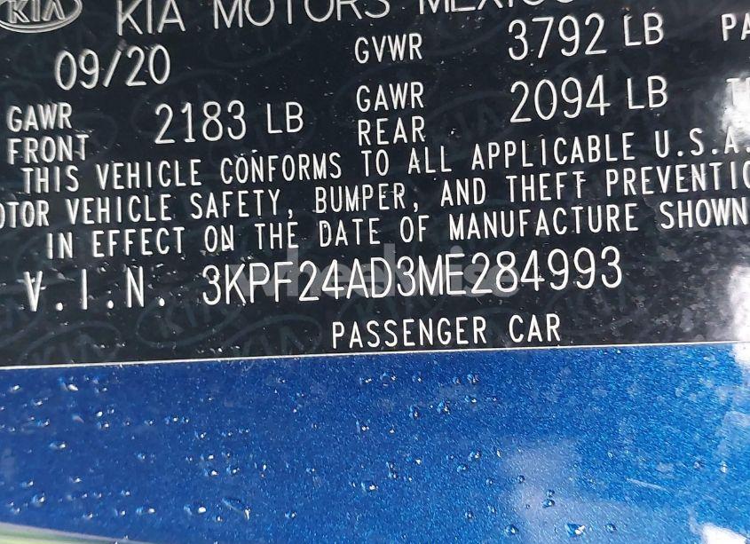 Photo 9 of 2021 Kia Forte LXS (VIN 3KPF24AD3ME284993)