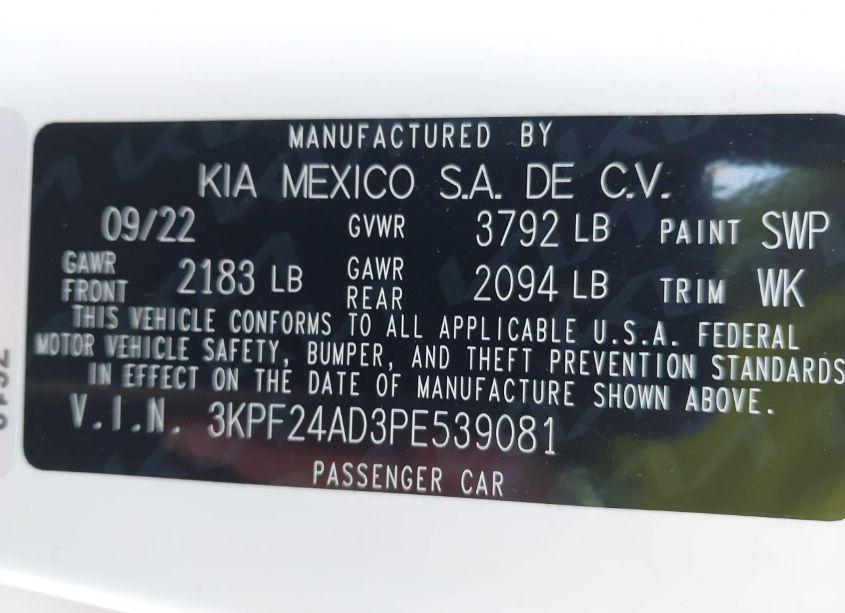 Photo 9 of 2023 Kia Forte LXS (VIN 3KPF24AD3PE539081)