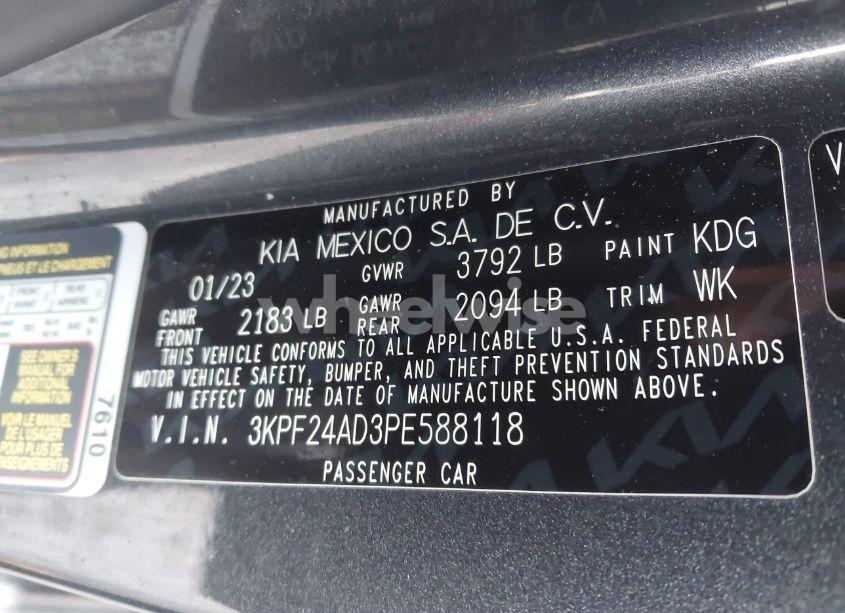 Photo 9 of 2023 Kia Forte LXS (VIN 3KPF24AD3PE588118)