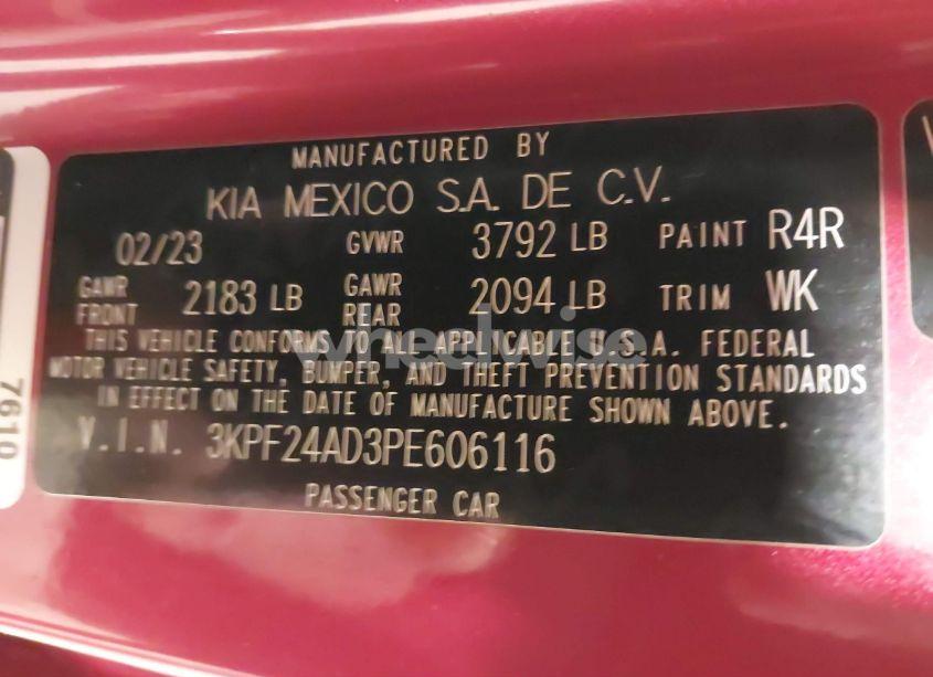 Photo 9 of 2023 Kia Forte LXS (VIN 3KPF24AD3PE606116)