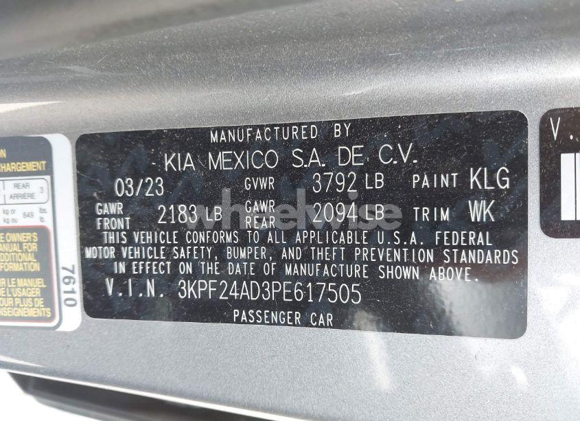 Photo 9 of 2023 Kia Forte LXS (VIN 3KPF24AD3PE617505)