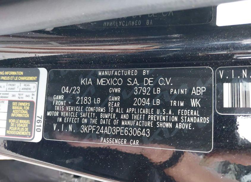 Photo 9 of 2023 Kia Forte LXS (VIN 3KPF24AD3PE630643)