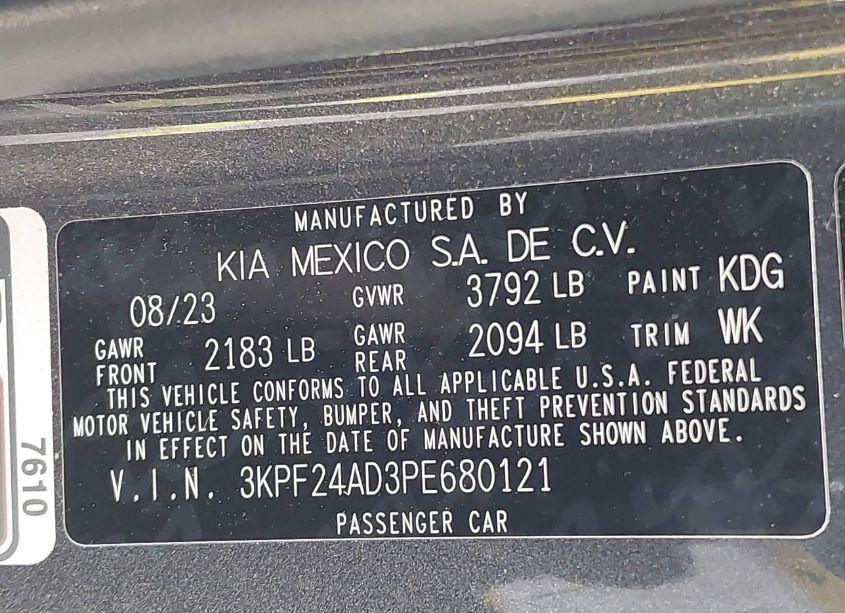 Photo 9 of 2023 Kia Forte LXS (VIN 3KPF24AD3PE680121)