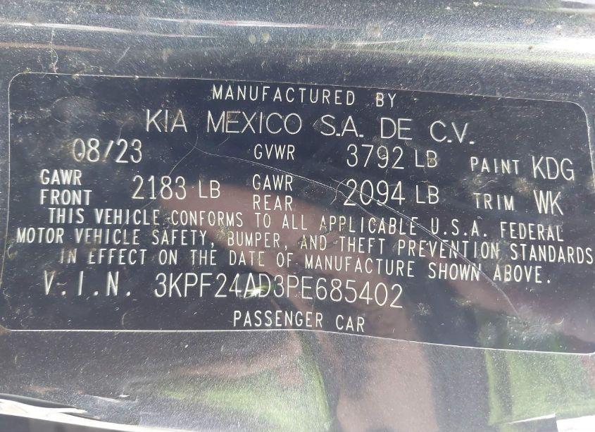 Photo 9 of 2023 Kia Forte LX (VIN 3KPF24AD3PE685402)