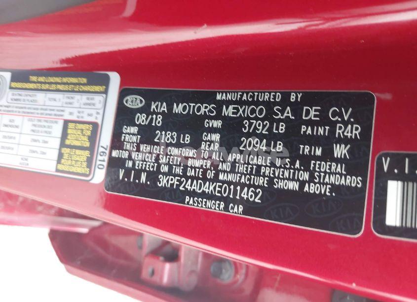 Photo 9 of 2019 Kia Forte LXS (VIN 3KPF24AD4KE011462)