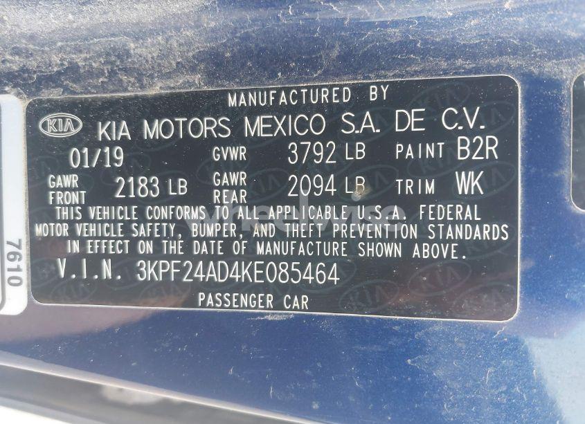 Photo 9 of 2019 Kia Forte LXS (VIN 3KPF24AD4KE085464)