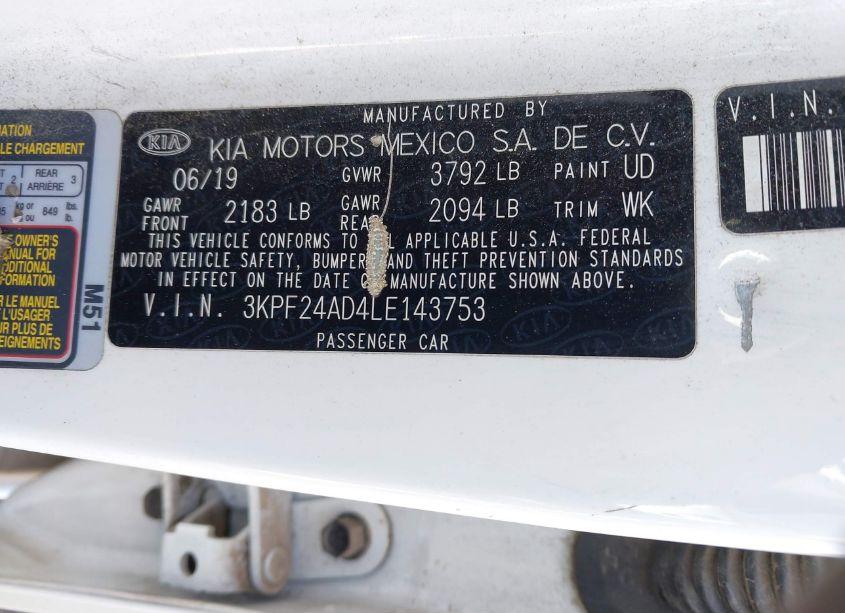 Photo 9 of 2020 Kia Forte LXS (VIN 3KPF24AD4LE143753)