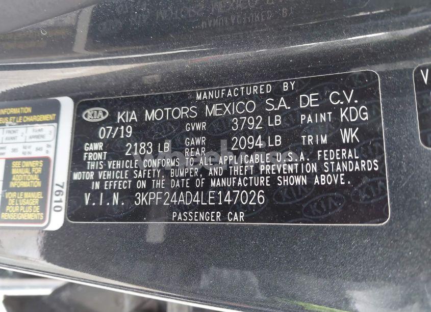 Photo 9 of 2020 Kia Forte LXS (VIN 3KPF24AD4LE147026)