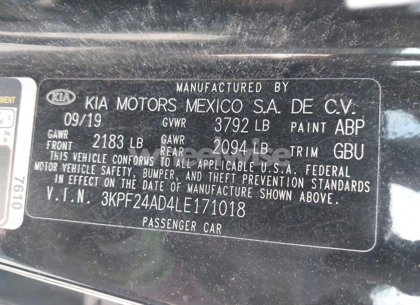 Photo 9 of 2020 Kia Forte LXS (VIN 3KPF24AD4LE171018)