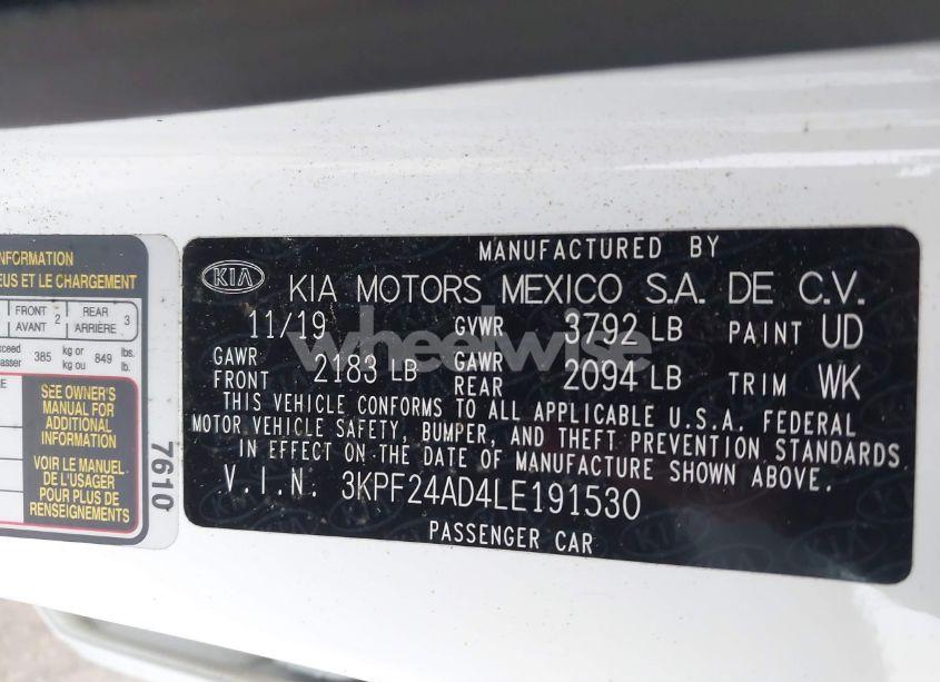 Photo 9 of 2020 Kia Forte LXS (VIN 3KPF24AD4LE191530)