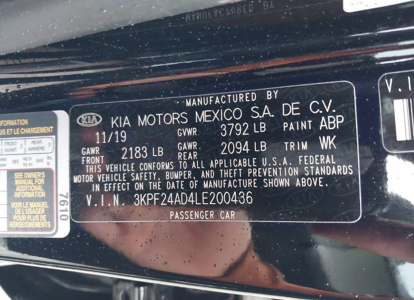 Photo 9 of 2020 Kia Forte LXS (VIN 3KPF24AD4LE200436)