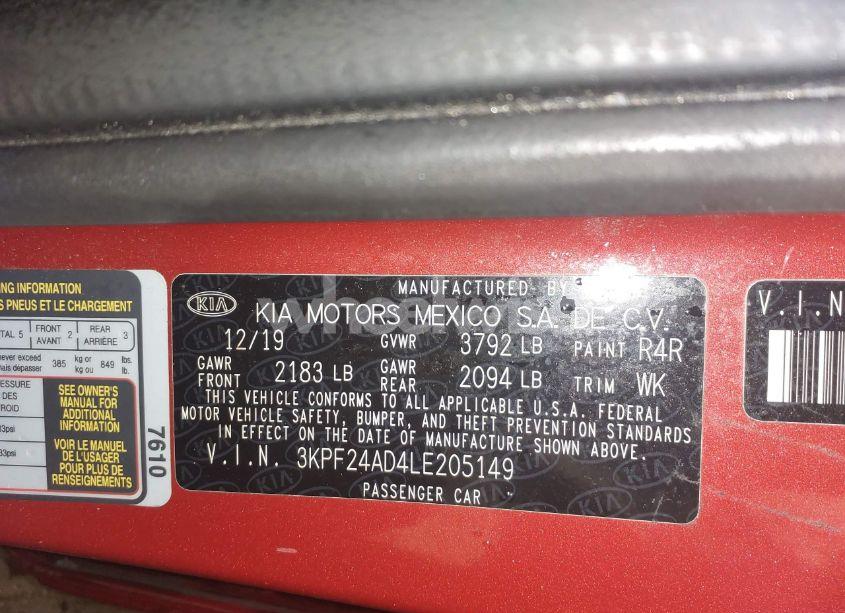 Photo 9 of 2020 Kia Forte LXS (VIN 3KPF24AD4LE205149)